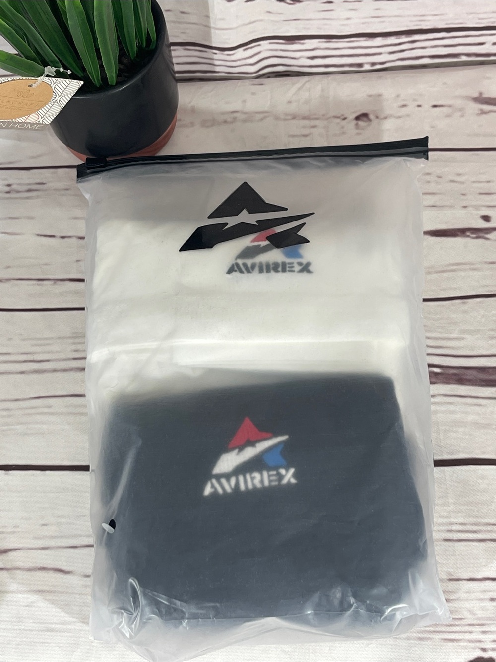 Avirex Men's Short Sleeve Jersey Tees - Black & White